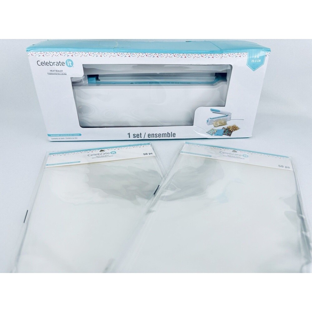 Heat Sealer by Celebrate It - NEW - Seals Cookies, Food, Etc. With 100 Bags!